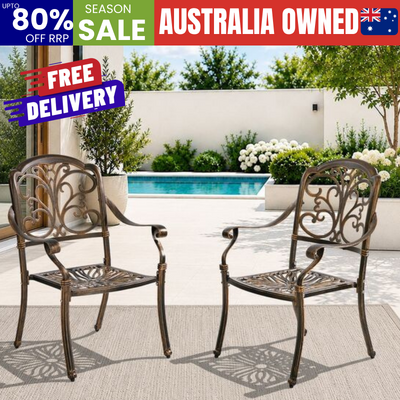 Outdoor Patio Chairs Aluminium Bronze 58x56x92cm