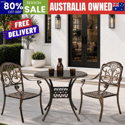 Outdoor Dining Set Bronze Aluminium 90x90x75cm