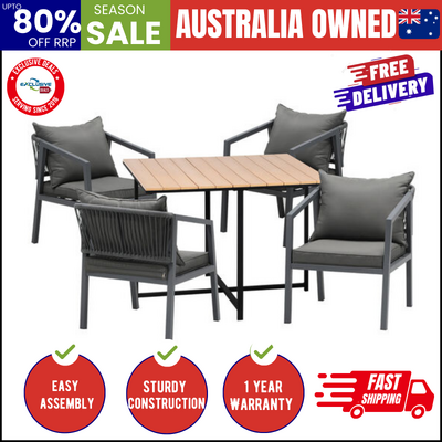 4 Seater Outdoor Dining Set Garden Table Chairs Setting