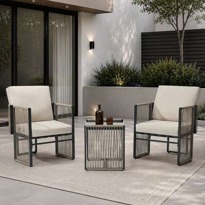 Outdoor Patio Set With Cushions 41x47x46cm