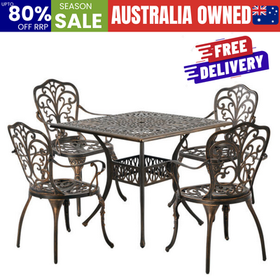 Outdoor Patio Set Cast Aluminium 90x90x75cm