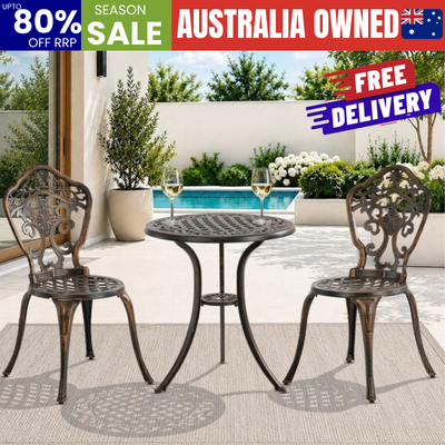 Outdoor Patio Set Bronze Aluminium 60x60x65cm