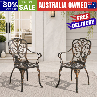 Outdoor Garden Chairs Cast Aluminium 47x48x87cm