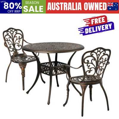 Outdoor Patio Set Aluminium Bronze 90x90x75cm