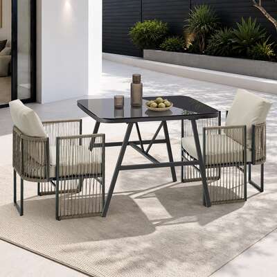 Outdoor Patio Set Black 93x68x73cm