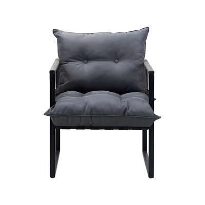 2PCS Outdoor Patio Chairs Garden Sofa Set PE Wicker Grey
