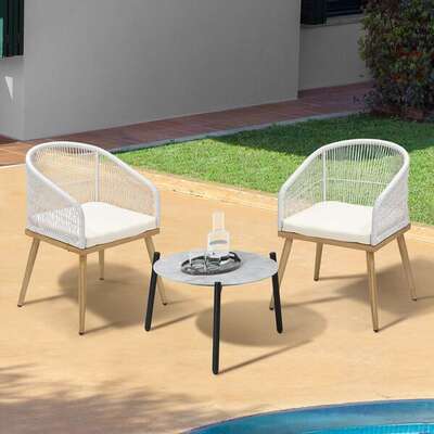 3 Piece Outdoor Patio Set Lounge Furniture Sets 50cm Table
