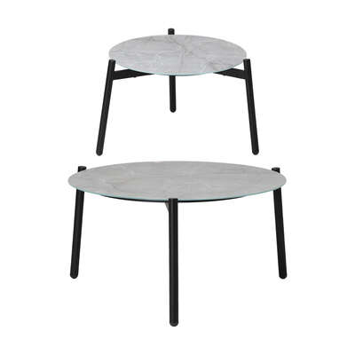 6PC Outdoor Patio Set Grey Table Sets Polyester Chair Rope