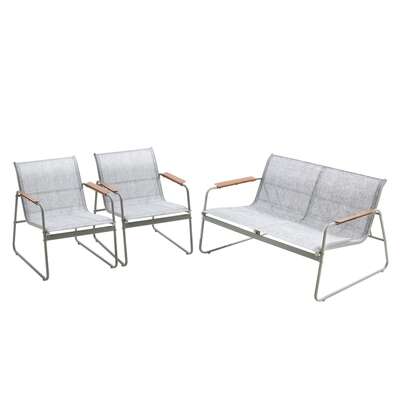 4 Seater Outdoor Lounge Patio Set Bench Textilene Sofa