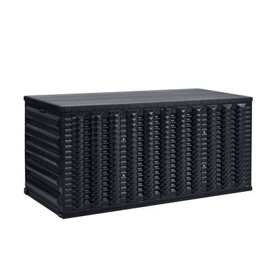 Outdoor Storage Box 490L Foldable Garden Container Black