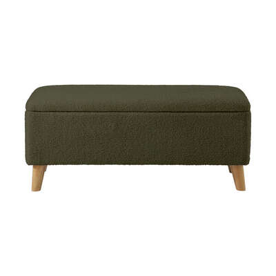 Storage Ottoman Blanket Box Chest Toy Foot Stool Bench Seat Sherpa Green