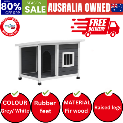 Dog Kennel House Outdoor Pet Wooden Cage Kennels Indoor Cabin Box Awning