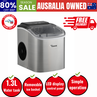 Portable Ice Maker with Ice Cube Scoop 12kg Stainless