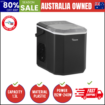 Portable Ice Maker Machine Ice Cube Tray With Handle 12kg Bar Home Black