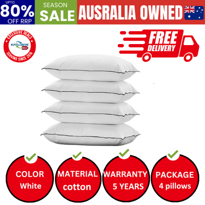 Pillow Hotel Pillows Home Decor Microfibre Filling for Sleeping Cotton Cover Soft Quality Luxury Bedroom 4pcs 48 x 73cm