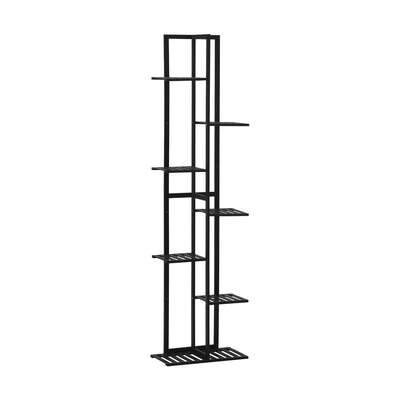 7 Tiers Bamboo Plant Stand Staged Black