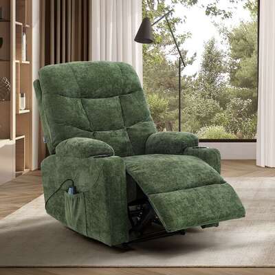 Heated Massage Recliner Chair Green 135° | EXTG
