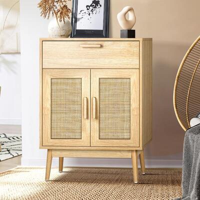 Sideboard Cabinet Buffet Rattan Furniture Cupboard Hallway Table Wood