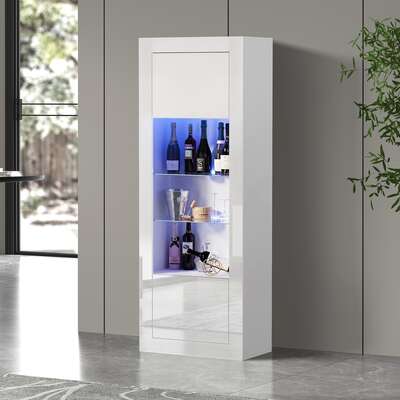 LED Display Cabinet Sideboard 170cm White | EXTG