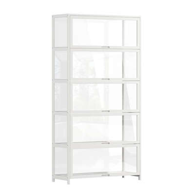 5-Tier Display Cabinet Tall Bookcase White | EXTG