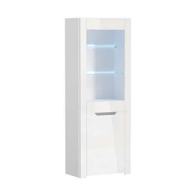 LED Display Cabinet Sideboard High Gloss White | EXTG