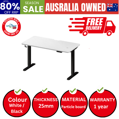 Standing Desk Wireless Charging Single Motor 140CM Black&White