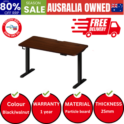 Standing Desk Wireless Charging Single Motor 140CM Black&Walnut