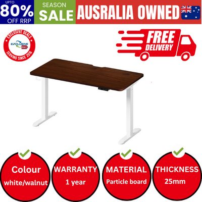 Standing Desk Wireless Charging Single Motor 140CM White&Walnut
