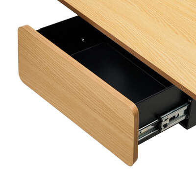 160cm Electric Standing Desk with Drawer Adjustable Oak Black