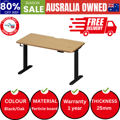 Standing Desk Wireless Charging Dual Motor 140CM Black&Oak