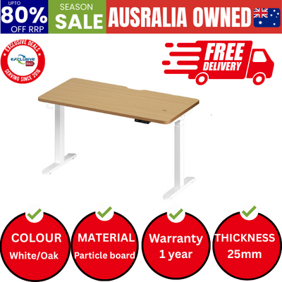 Standing Desk Wireless Charging Dual Motor 140CM White&Oak