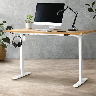 LiftMate Single Motor Electric Standing Desk Oak