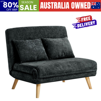 Chenille Sofa Bed Chair Recliner Double Love Seat Upholstered Charcoal Fabric