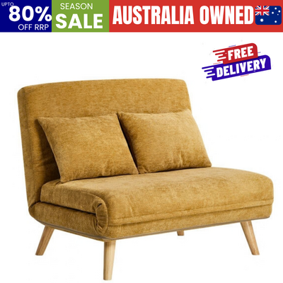 Chenille Sofa Bed Chair Recliner Double Love Seat Upholstered Yellow Fabric