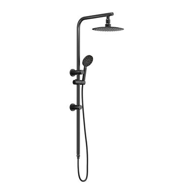 10" Rain Shower Head Set Round 3-Mode Handheld Shower Rail Set Black