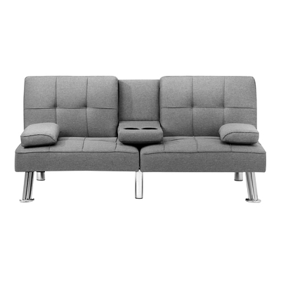 Sofa Bed Lounge 3 Seater Futon Couch Beds Recliner Cup Holder Fabric