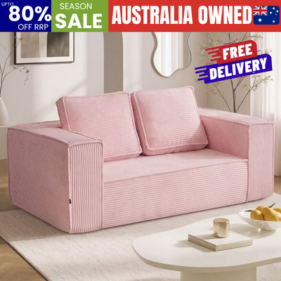Pink Sofa 2 Seater Corduroy 141x77x46cm