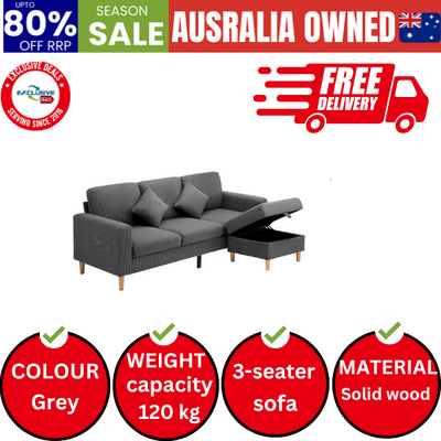 Sofa Lounge Set Modular Couch 3 Seater Corner Chaise Ottoman Velvet