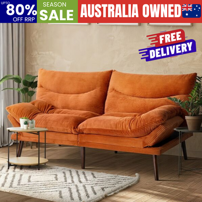 Sofa Bed Recliner Velvet Orange 172x82x82cm