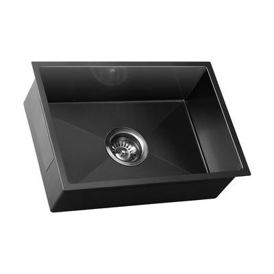 Kitchen Sink Stainless Steel Bathroom Laundry Basin Single Black 45X30CM