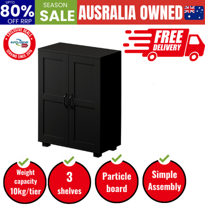 Storage Cabinet Buffet Sideboard 2 Door Black