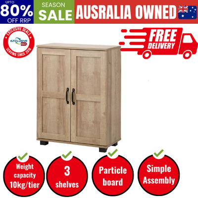 Storage Cabinet Buffet Sideboard 2 Door Natural