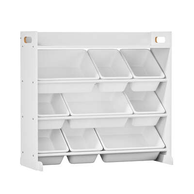 Kids Toy Storage Organiser 9 Bin Bookshelf Shelf Unit for Playroom white