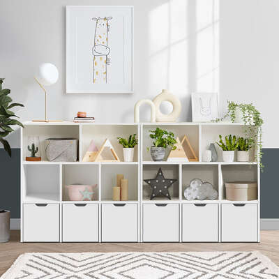 Kids Storage Cabinet Organiser With Removable Box White