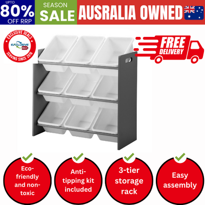 Kids Storage 9 Bins Display Shelf Storage Rack