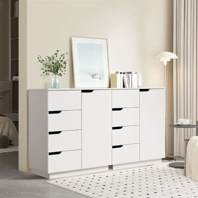Buffet Storage Cabinet 4 Drawers White | EXTG