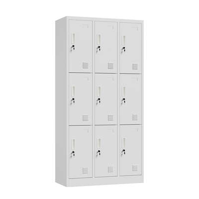 9 Door Locker Cabinet Steel Cupboard White | EXTG