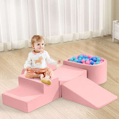 Kids Climb Crawl Foam Play Set 5PC Pink