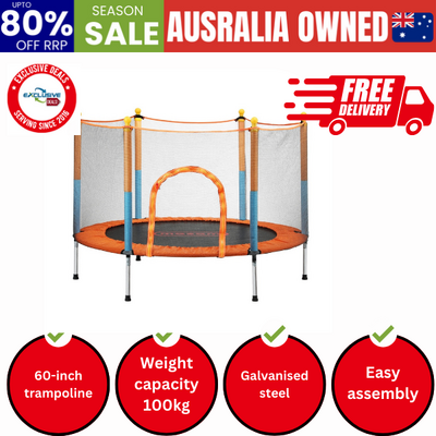 60 Inch Kids Jumping Trampoline Enclosure Safety Net Pad