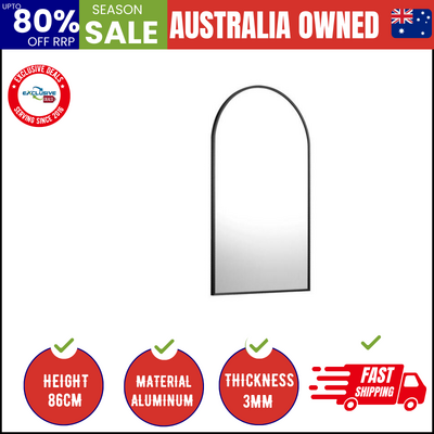 Wall Mirrors 86x50cm Arched Black